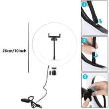Bộ đèn vòng 10 inch kèm chân đế, đèn vòng USB kèm chân đế ba chân, thiết yếu cho nhiếp ảnh và quay phim, ánh sáng dịu nhẹ làm dịu mắt, tạo nên vẻ ấm áp cho gia đình. - sự kết hợp đèn giá đỡ - View 6