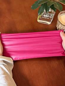 10/100 piezas Bolsas de envío de plástico rosa, suministros de transporte de comercio electrónico, material PE súper resistente, autosellado, múltiples tamaños, adecuado para envíos en picos de vacaciones, empaque de promoción de Acción de Gracias, envío de regalos de Año Nuevo - Rosa fucsia - Ver 5