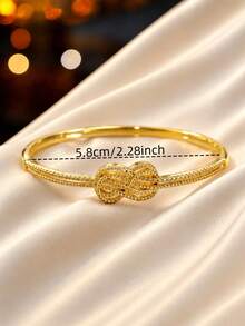 1pc Women's Fashion Twisted Rope Knot Cubic Zirconia Inlaid Clasp Bracelet, Exquisite Luxury Niche Elegant Versatile Date Atmosphere Jewelry - Bracelet - View 3