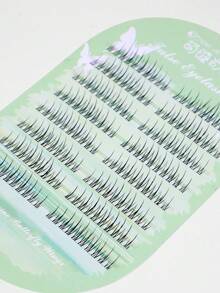 MENGJIESHANGPIN [Seri Elf] 80 Gugusan Bulu Mata Palsu Elf Morning Mist Kapasitas Besar, Halus & Padat, Jernih & Transparan, Tampak Hidup di Kamera, Dirancang untuk Memperbesar Mata - View 4