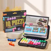Bead Building Block Game, Suitable For Multi-Player Tabletop Game, Thinking Game, 3D Building Block Game, Educational Puzzle Game, Boys Toy, Girls Toy - Black - View 5