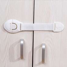 3/4/6/10pcs Drawer Safety Locks, No-Drill Adhesive Locks, Prevent Opening Of Drawers, Cabinets, Refrigerators, White Minimalist Highly Attractive Design, Compact And Portable, Space-Saving, Suitable For Home Storage And Organization Enthusiasts, Can Be Used As A New Home Gift - A - View 9