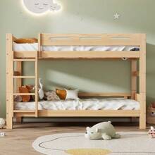 Bunk Bed For Children And Teenagers, Single Beds That Can Be Separated - Natural - View 2