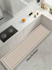 1pc Light Brown Minimalist Woven Border Pattern 3.5mm Soft Rubber Kitchen Rug, Dirt-Resistant Hallway Carpet, Bathroom Mat, Can Be Used As Outdoor Doormat And Indoor Mat - View 17