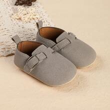 1 Pair Newborn Infant Boy Casual Cute Hook And Loop Shoes, Suitable For Spring And Autumn - Grey - View 6