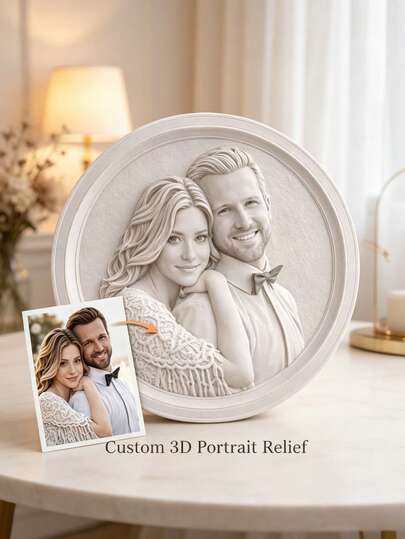 Individuelle Feiertagsparty-Zubehör, personalisierter 3D-gedruckter individueller Fotorahmen, individueller Porträt-3D-Fotorahmen, individuelle Feiertagsparty-Dekoration Gedenkgeschenk, geeignet für Hochzeit, Geburtstag, Weihnachten, anpassbarer Tisch- und Wand-Fotorahmen