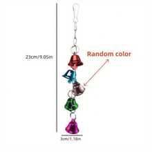 1pc Random Color Parrot Bell Toy, Bird Cage Hanging Swing Accessory - View 3
