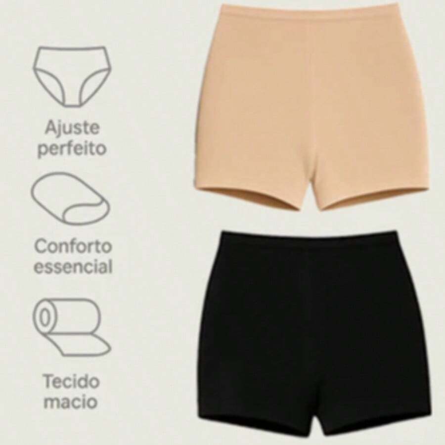 Kit 6 Shorts modeladores femininos de alta elasticidade, com efeito levanta bumbum, confortáveis e sem costuras.
