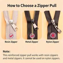 EDCUEBE7 6pcs Zipper Pulls (Size 3, 5, 8) Zinc Alloy Ready-To-Use Universal Sewing Zipper Repair Kit With Buckle And Hook, Durable Metal Zipper Replacement Set For Jackets, Bags And Clothing - Multi-color (6-pack) - View 7