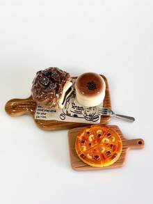 1 Set Miniatur Piring Kotak-kotak Beruang Roti Panggang Croissant Makanan Mainan Simulasi Telur Goreng Roti Pizza Set Aksesoris DIY Dekorasi Adegan Kantor Hadiah Ulang Tahun - MultiWarna - View 10