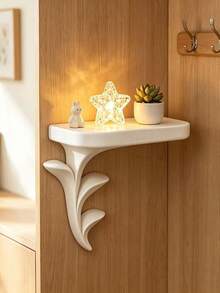1pc Sprout Shaped Wall Mounted Storage Rack, Creative Plant Style Wall Storage Shelf, Handmade Decorative Display Rack - Multicolor - View 2