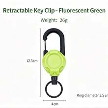 Retractable Steel Wire Multi-Function Keychain, Unisex, With High Rebound Automatic Retraction Anti-Loss Clip, Convenient For Carrying Various Small Essentials - Multicolor - View 16