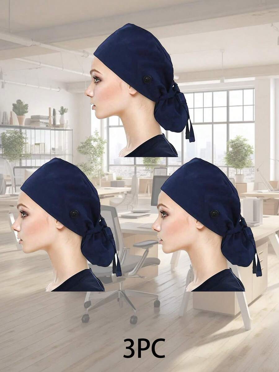 1pc Adjustable Work Cap, Button Closure, Satin Lining, Sweatband, Elastic Back Strap, ,Summer,Beach,Hat,Holiday,Travel