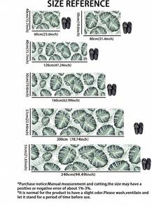 1pc Monstera Leaf Print Kitchen Mat, Fabric Surface With Absorbent Sponge And Non-Slip Rubber Bottom, 3.5mm, Relieves Fatigue From Long Standing, Suitable For Kitchen, Bathroom, Entryway, Laundry Room - View 2