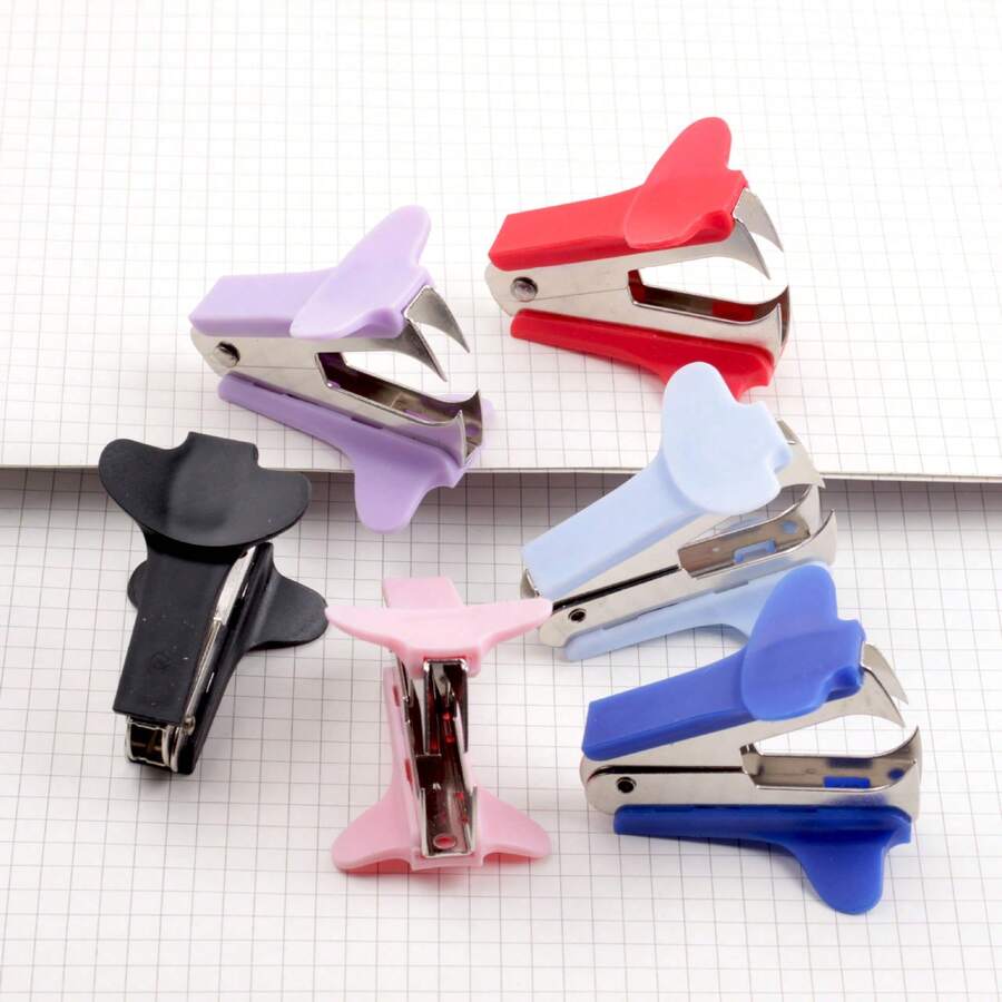 Macaron Color Mini Stapler Remover Staple Remover Multi-Function Staple Remover Mini Stapler, First Day Of School - Multicolor - View 1