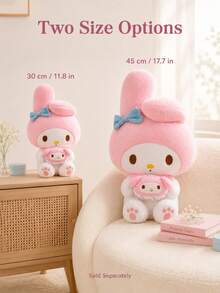 SANRIO 1件毛絨娃娃抱著迷你毛絨，可愛日系風毛絨娃娃，30cm/11.8in 與 45cm/17.7in，適合女孩、青少年、粉絲的可愛禮物，房間裝飾與車內裝飾 - 粉色 - 查看 8