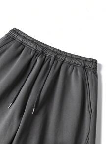 ZYNTH BALENO Celana Panjang Kasual Pria Model Longgar dengan Potongan Kaki Melengkung, Dilengkapi Saku dan Tali Serut di Pinggang, Cocok untuk Olahraga dan Pakaian Kasual - Dark Grey - View 5