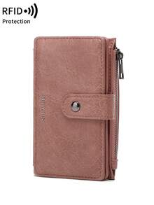 FOREVER MIYIN Solid Color RFID Bifold Wallets For Women, Minimal Hand Clutch Coin Purse Snap Multi Card Zipper Document Purse Daily Casual Essentials - Multicolor - View 18