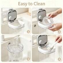 Flip-Top Sealed Storage Jar With Measuring Spoon, Transparent Plastic Material, Excellent Sealing Performance, Suitable For Storing Grains, Spices, Milk Powder, Etc., Ideal For Kitchen, Pantry And Travel, Food Container, Plastic Container With Lid, Storage Box, Dispensing Box, Travel, Milk Powder Box, Kitchen Supplies - Multicolor - View 6