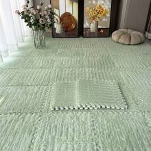 16pcs Solid Color Patchwork Decorative Bedroom Puzzle Foam Carpet Mats, Thickened Plush Customizable Solid Color Patchwork - 30 X 30 cm - View 6