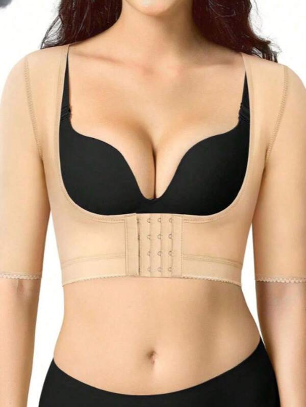 Women's All-Season Wearable Nylon Material U-Shaped Chest Support Adjustable Buckle Design Mid-Sleeve Arm Sleeves Suitable For Daily Use