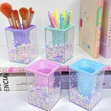 Colorful Square/Round Foam Pen Holder Student Gift Learning Stationery Desktop Storage Pen Holder Back To School Essential, First Day Of School - Multicolor - View 3