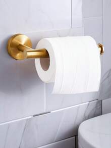 Bathroom Storage Hanging Set, Includes Towel Bar, Towel Ring, Stainless Steel Toilet Paper Holder, Multi-Function Hook And Multi-Purpose Hanging Bar, 1pc - Gold - View 7