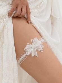 1 buah Garter Kaki Pita Renda Putih Seksi dan Modis, Dekorasi Kaki Elastis, Cocok untuk Pengantin, Pernikahan/Pesta/Liburan, Hadiah Istimewa - MultiWarna - View 3