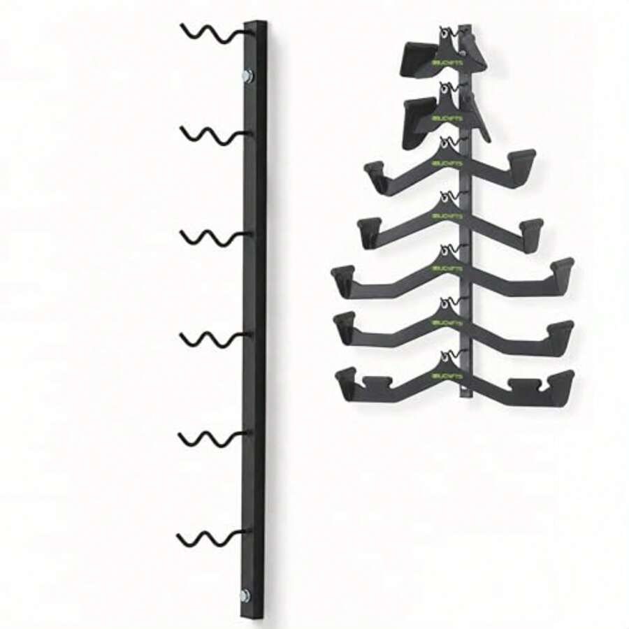 Cable Attachment Storage Rack, Wall Mounted Lat Pulldown Bar Holder, Home Gym Organizer For Cable Handles, Vertical And Horizontal Set - As Pic - View 1