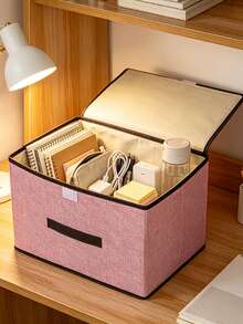 2pcs/1pc Foldable Storage Box, Portable Organizer For Clothes, Underwear, Socks And Other Items, Dust-Proof And Moisture-Proof Closet Storage Device, Wardrobe Organizer, Vanity Organizer, Dormitory Clothes, Toys, Books, Snacks And Miscellaneous Storage Tool, Linen Foldable Storage Container, Multi-Functional Home Storage Box, Clothes Organizer - Multicolor - View 6