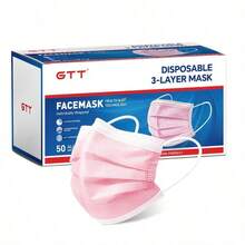 52pcs, 3-Layer Mask, Disposable Mask, Boxed, Black, White, Blue And Pink. Comfortable And Breathable, Suitable For Personal And Family Daily Use. - 52pcs - View 12