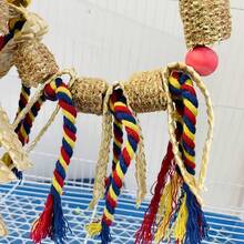 1pc Colorful Cotton Rope Tassel Corn Husk Woven Parrot Swing, Chewing & Boredom Relief Toy For Small To Medium Parrots - View 6