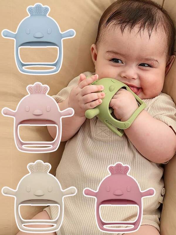 2PCS/Set Baby Chick Teether, Hand-Grip Teething Toy, Glove Teether Easy To Hold, Suitable For Infants 0+
