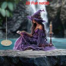 All-Season Charming Witch Statue, 2D Flat Printed Decor - Home & Office Desk Ornament, Bedroom Decoration, Multi-Purpose Christmas Gift, No Text, Halloween Exclusive - View 2