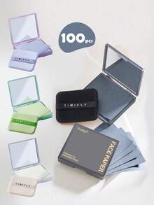 OBOVAY 100片便攜式吸油面紙，專為油性肌膚設計，3合1功能，包含鏡子、粉撲與吸油面紙，薰衣草、梔子花、綠茶、竹炭天然柔軟面紙，香氛吸油面紙，男女通用，旅行必備，方便攜帶。吸油面紙，美容，護膚，SPA，自我護理，護膚工具，面部護理，美容師用品，皮膚，洗面乳，面部護理 - 彩色 - 查看 12