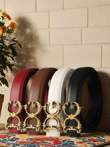 Women's Business Letter Belt, Solid Color, Simple And Casual, Versatile With Jeans And Dresses, Fashionable A Perfect Halloween And Christmas Gift. - Multicolor - View 1