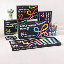 144/90/72/54/36/6色凝膠筆套組 中性筆(0.7mm) 手寫標記筆 針管筆 原子筆 眼線筆 適合鮮豔彩色書寫與素描 順滑書寫 用於繪畫 螢光標記 筆記 手帳製作 辦公使用 - 彩色 - 查看 8