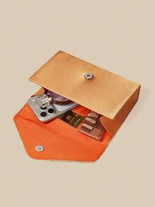 1 pieza Bolso de noche naranja para mujer, bolso de mano de satén de alta gama con diseño de solapa, adecuado para vacaciones, temporada de vacaciones, verano, playa, desplazamientos de negocios y otras ocasiones, bolso cruzado multifuncional, minimalista casual, playa, fiesta, esencial para vacaciones - Naranja - Ver 10