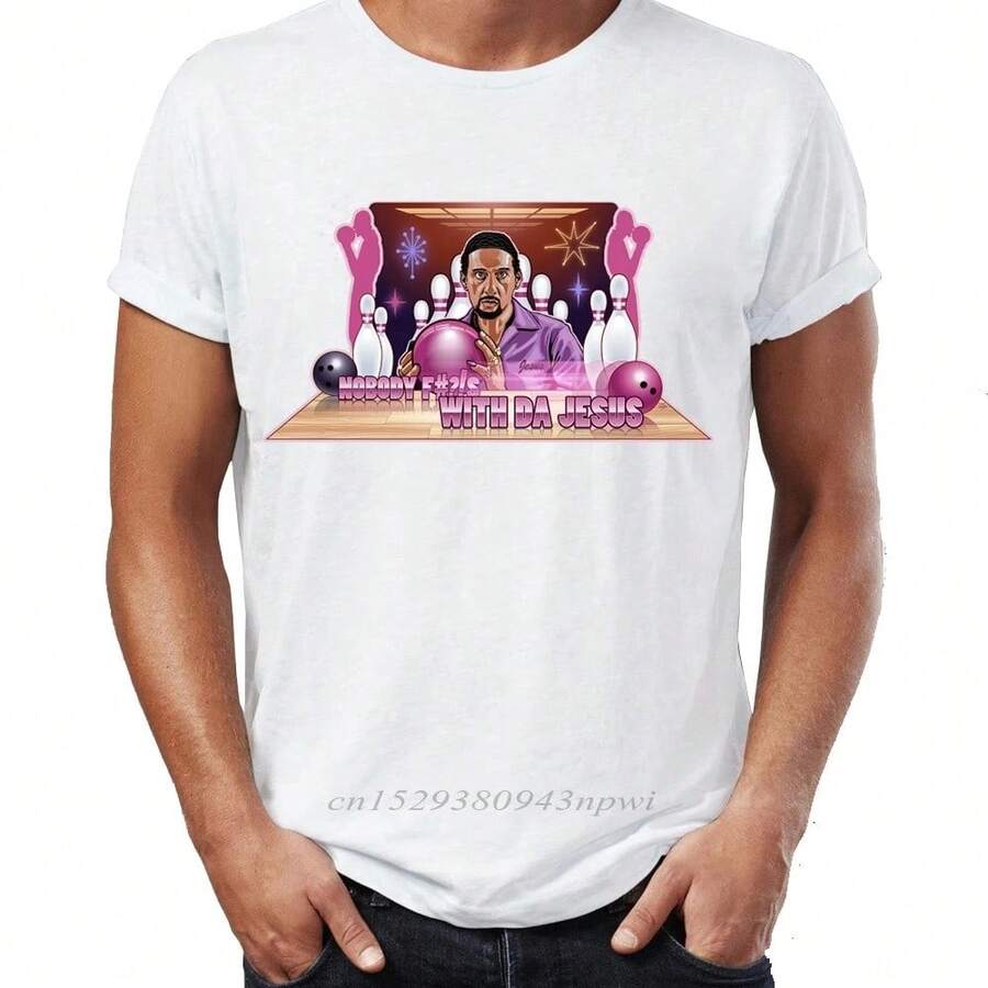 Men T Shirts The The Big Lebowski The Dude Abide Walter The Jesus Artsy Awesome Artwork Printed Tee E2ME - 2V0092M - View 1
