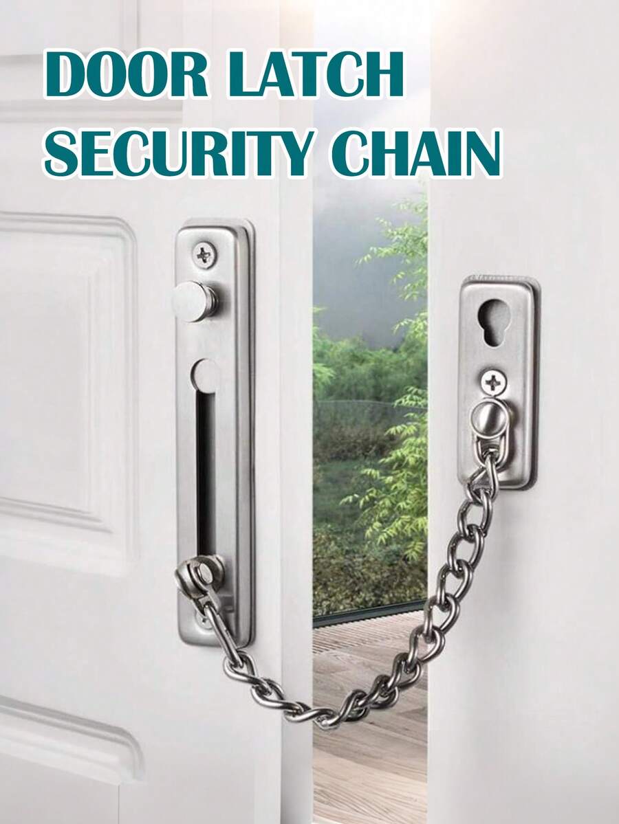 1 buah Kunci Rantai Pintu, Kunci Rantai Pintu Pengaman, Kunci Pintu untuk Keamanan Anak, Kunci Pintu Hotel Stainless Steel dengan Tombol Tekan Anti-Pencurian Pegas, Kait Pengaman Pintu Kokoh, Kunci Pengaman Pintu Dalam untuk Pintu Depan, Rumah, Hotel & Keamanan Interior - Beraneka warna - View 1