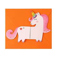 Assorted Die-Cut Foldable Greeting Cards, 9 Designs (Rocket, Cake, Popsicle, Burger, Train, Rainbow, Unicorn, Dachshund), Blank Inside, Suitable For Birthday And All Occasions, With Matching Envelopes - WISH-2301-08 - View 2