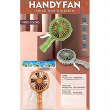 Cute Cartoon Hand-Pressed Mini Fan, Portable Manual Hand-Crank Handheld Fan, No Battery Required Pocket-Sized Hand Fan, Suitable For Outdoor Travel - A - View 9