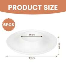 6-Pack White Plastic Egg Cups, Round Shape For Holding Soft-Boiled Eggs At Breakfast. Classic Design For Daily Breakfast Serving. - View 8