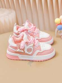 Back To School Season Fashion Kids Skateboard Sneakers, Lightweight & Comfortable, Suitable For Multiple Occasions - Pink - View 9