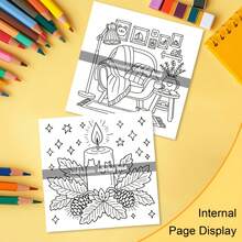 1pc Comfortable Adult Coloring Book - Thick Single-Sided Pages Autumn Theme: Pumpkin & Leaves - Relaxing, Birthday/Holiday Gift Perfect For Coloring Party And Relaxation Time - High-Quality Fine Lines, High-Definition Printing, Artistic Outlines, Essential For Creative Hobbyists,Enhancing Creativity, Beautifully Designed - Warm and Comfortable - View 6