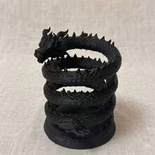 Tempat Pena Naga Cetak 3D, Kotak Penyimpanan Meja Dua Warna Berkilau, Kerajinan Cetak 3D Kreatif, Desain Naga Melingkar 3D - Gradien Biru Ungu, Tahan Lama dan Anti Jatuh, Cocok untuk Meja atau Meja Kantor, Kotak Penyimpanan Pena Ballpoint - naga - View 8