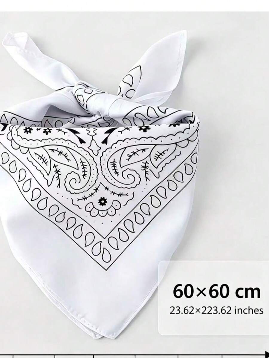 1pc Classic Cashew Pattern Versatile Cute Dog Small Square Bandana Pet Scarf - Brown - View 1