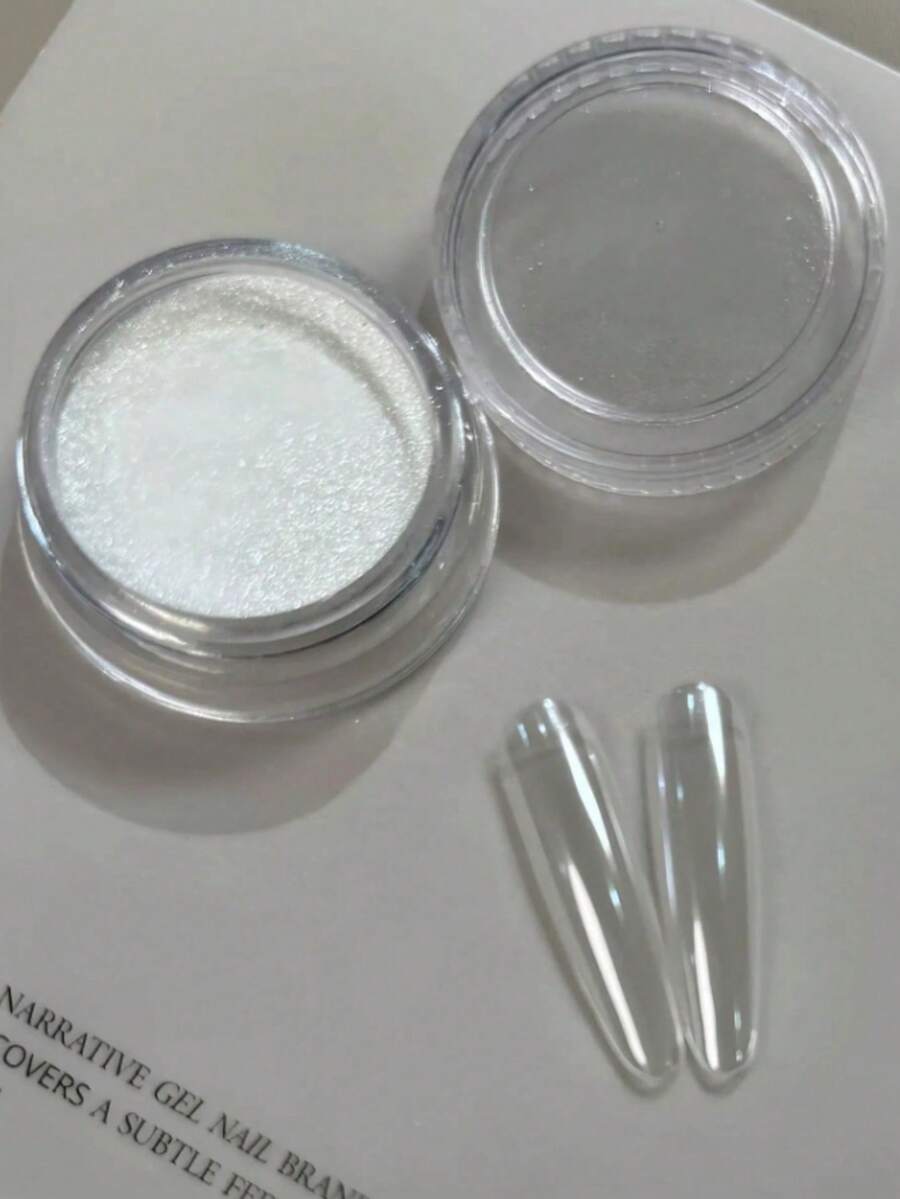 0.5g/盒 月光白鏡面美甲粉，極亮鏡面效果極光美甲裝飾