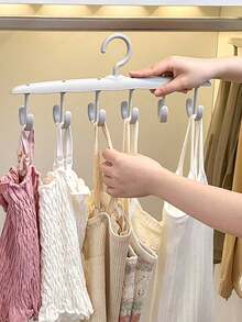 1/2pcs 12-Hook Plastic Hanger, Space-Saving Storage Organizer Rack, Suitable For Storing Bras, Tank Tops, Halter Tops, Ties, Belts, Etc., Saves Closet Space - Multicolor - View 3