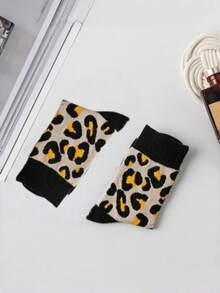 5/1 Pair Women's Socks, Soft And Comfortable Fashion Leopard Print Knee-High Socks For Summer, White Socks Suitable For Daily Sports And Fashion Matching - Multicolor - View 4